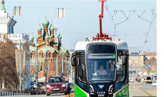 В Челябинске остановилось движение трамваев из-за дерева